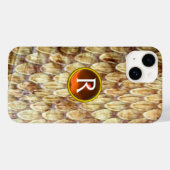 CROTALUS-Druckschlange Skin Orange Gem Monogramm Case-Mate iPhone Hülle (Rückseite (Horizontal))
