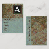 CROTALUS/GRAY BROWN SNAKESKIN SQUARE MONOGRAMM VISITENKARTE (Vorne/Hinten)