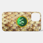 CROTALUS JADE GREEN GEM MONOGRAM Case-Mate iPhone HÜLLE (Rückseite (Horizontal))