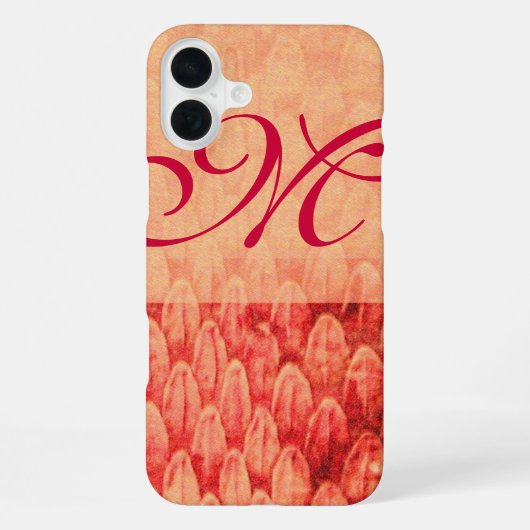 CROTALUS MONOGRAM rot pink fuchsia iPhone Hülle (Rückseite)