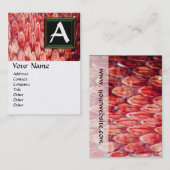 CROTALUS MONOGRAM, rotes goldenes Metallpapier Visitenkarte (Vorne/Hinten)