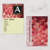 CROTALUS MONOGRAM, rotes goldenes Metallpapier Visitenkarte (Vorne/Hinten)