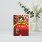 CROTALUS MONOGRAM RUBY AGATA, hellrot, grau Visitenkarte (Stehend Vorderseite)