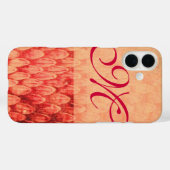 CROTALUS MONOGRAMM Rosa Fuchsie Case-Mate iPhone Hülle (Rückseite (Horizontal))