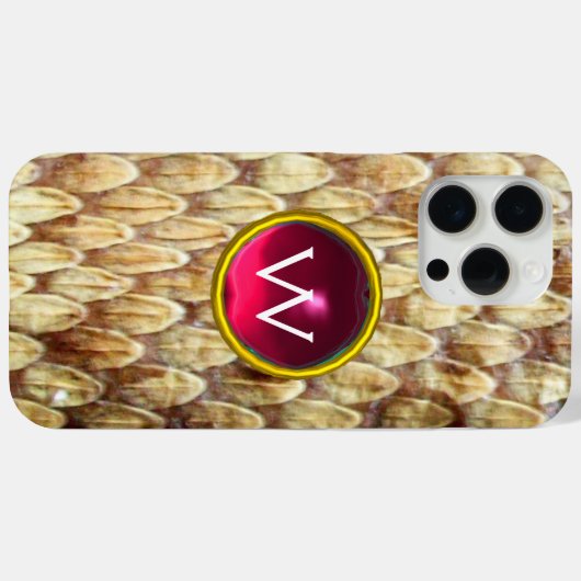 CROTALUS PINK FUCHSIA GEM MONOGRAM Case-Mate iPhone HÜLLE (Rückseite (Horizontal))