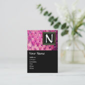 CROTALUS/PINK SNAKESKIN SCHWARZES SQUARE-MONOGRAMM VISITENKARTE (Stehend Vorderseite)