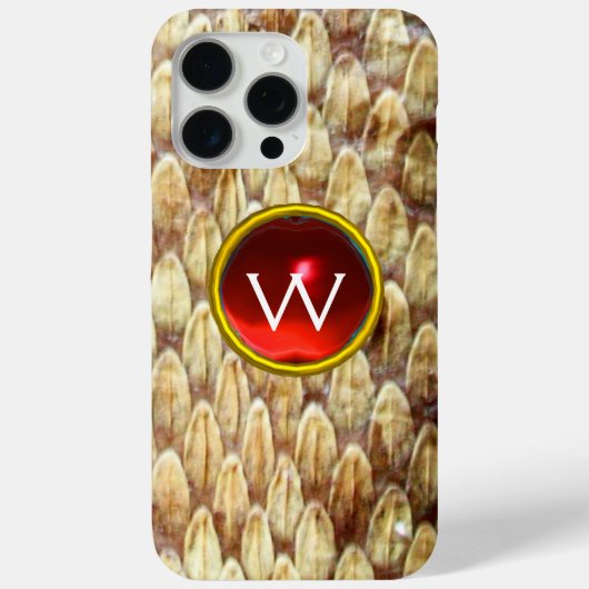 CROTALUS RED RUBY GEM MONOGRAM Case-Mate iPhone HÜLLE (Rückseite)