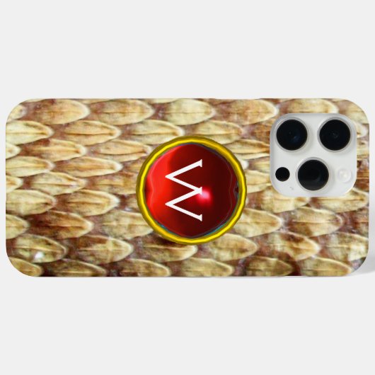 CROTALUS RED RUBY GEM MONOGRAM Case-Mate iPhone HÜLLE (Rückseite (Horizontal))
