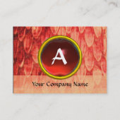 CROTALUS/SNAKE HAUT, ROT RUBY GEM MONOGRAMM Gold Visitenkarte (Rückseite)