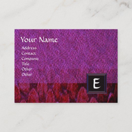 CROTALUS SQUARE MONOGRAM, fett lila schwarz rot Visitenkarte (Vorderseite)