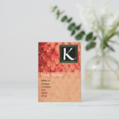 CROTALUS SQUARE MONOGRAMM Orange Schwarz-weiß Visitenkarte (Stehend Vorderseite)