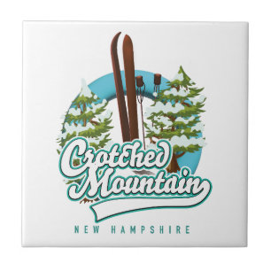 Crotched Mountain New Hampshire Ski Logo auf Deuts Fliese
