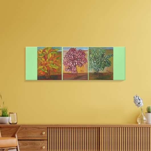 CROTON Triptych Leinwanddruck (Insitu (Wohnzimmer))