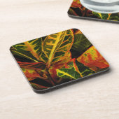 Croton verlässt abstrakt getränkeuntersetzer (Linke Seite)