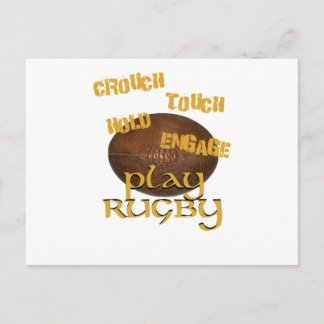 Crouch, Touch, Hold, Engage. . .Play Rugby Postkarte