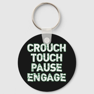Crouch Touch Pause Engage Rugby T-Shirts Schlüsselanhänger