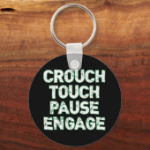 Crouch Touch Pause Engage Rugby T-Shirts Schlüsselanhänger (Vorderseite)