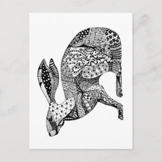 Crouching Hare Postkarte