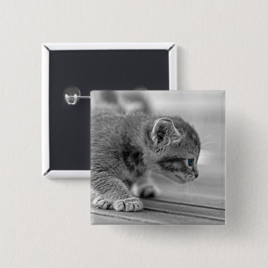 Crouching Kitten Button (Vorne & Hinten)