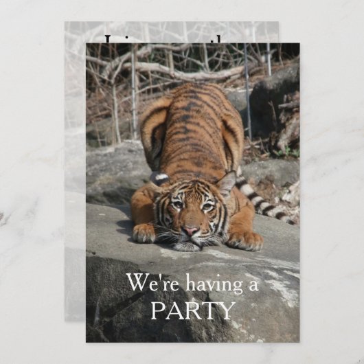 Crouching Tiger Individuell einladen Einladung (Vorne/Hinten)