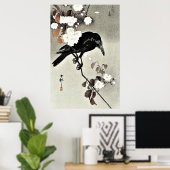 Crow and Cherry Blossoms von Ohara Koson Poster (Heimbüro)