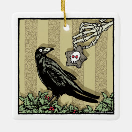 Crow and Cookie - Pop Goth Holiday Keramikornament