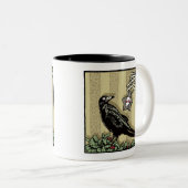 Crow and Cookie - Pop Goth Holiday Surreal Zweifarbige Tasse (VorderseiteRechts)