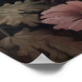 Crow And Flowers Vintage Poster, Dark Academia Poster (Ecke)