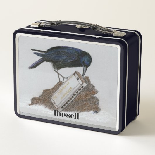 Crow and Harmonica Metal Lunch Box (Rückseite)