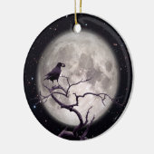 Crow and Moon, Crow Art, Raven, Gothic, Night Keramik Ornament (Links)