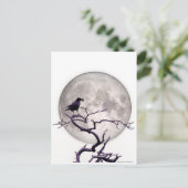 Crow and Moon Raven Fantasy Gothic Night Postkarte (Stehend Vorderseite)