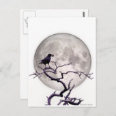 Crow and Moon Raven Fantasy Gothic Night Postkarte (Vorne/Hinten)