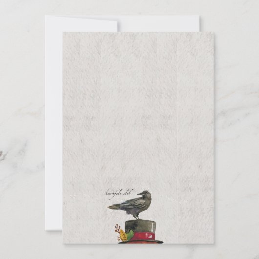 Crow and Pumpkins Halloween Einladung (Rückseite)