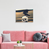 Crow and Skull Raven Wüste Gothic Death Leinwanddruck (Insitu (Wohnzimmer))