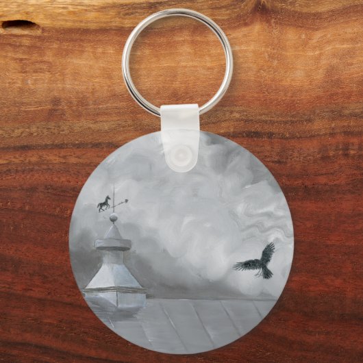 Crow and Weather Vane Schlüsselanhänger (Rückseite)