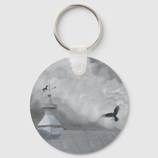 Crow and Weather Vane Schlüsselanhänger (Rückseite)