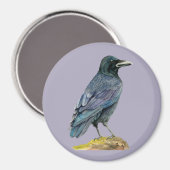 Crow-Aquarellmalerei Magnet (Vorderseite/Rückseite)