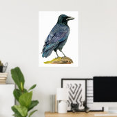 Crow-Aquarellmalerei Poster (Heimbüro)