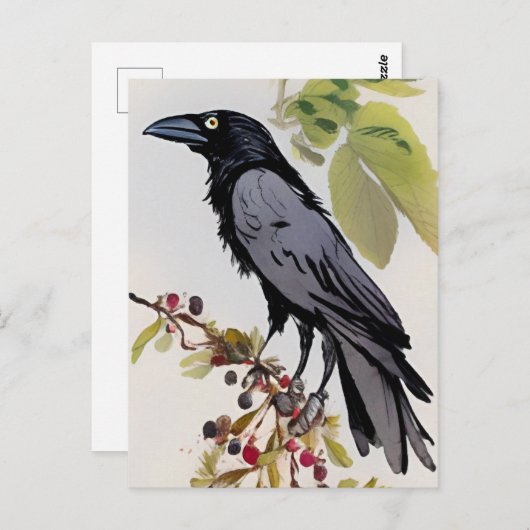 Crow Art Card Postkarte (Vorne/Hinten)