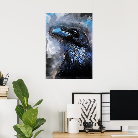 Crow art #crow #bird #animal poster (Heimbüro)
