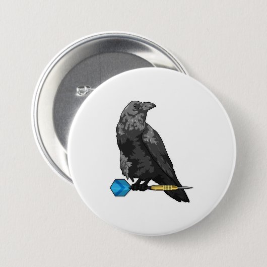 Crow at Darts with Dart Button (Vorne & Hinten)
