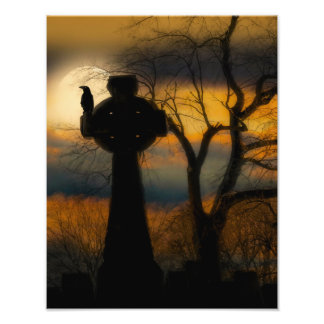 Crow auf dem ganzen Hollow-Abend Fotodruck
