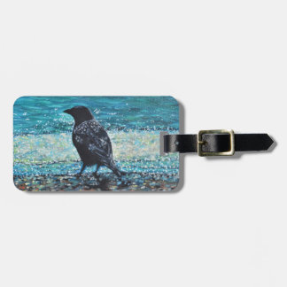 Crow auf der Strandmalerei Gepäckanhänger
