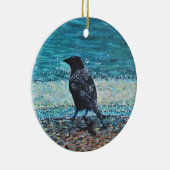 Crow auf der Strandmalerei Keramik Ornament (Rechts)
