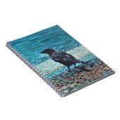 Crow auf der Strandmalerei Notizblock (Rechte Seite)