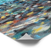 Crow auf der Strandmalerei Poster (Ecke)