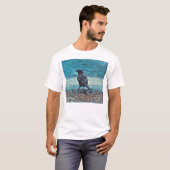 Crow auf der Strandmalerei T-Shirt (Vorne ganz)