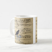 Crow auf einem Musikblatt Kaffeetasse (Vorderseite Links)