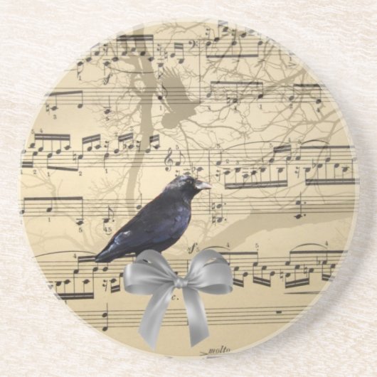 Crow auf einem Musikblatt Untersetzer (Vorne)
