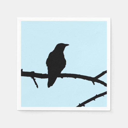 Crow auf einem Zweig Serviette (Vorderseite)